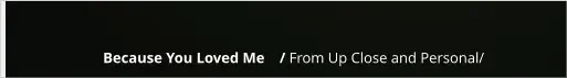 Because You Loved Me    / From Up Close and Personal/