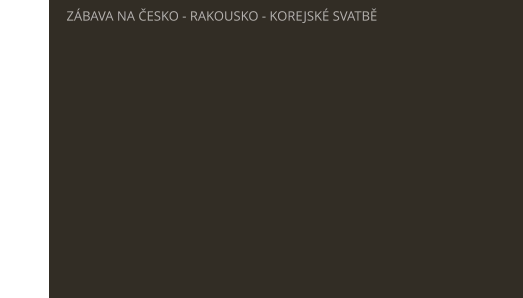 ZÁBAVA NA ČESKO - RAKOUSKO - KOREJSKÉ SVATBĚ